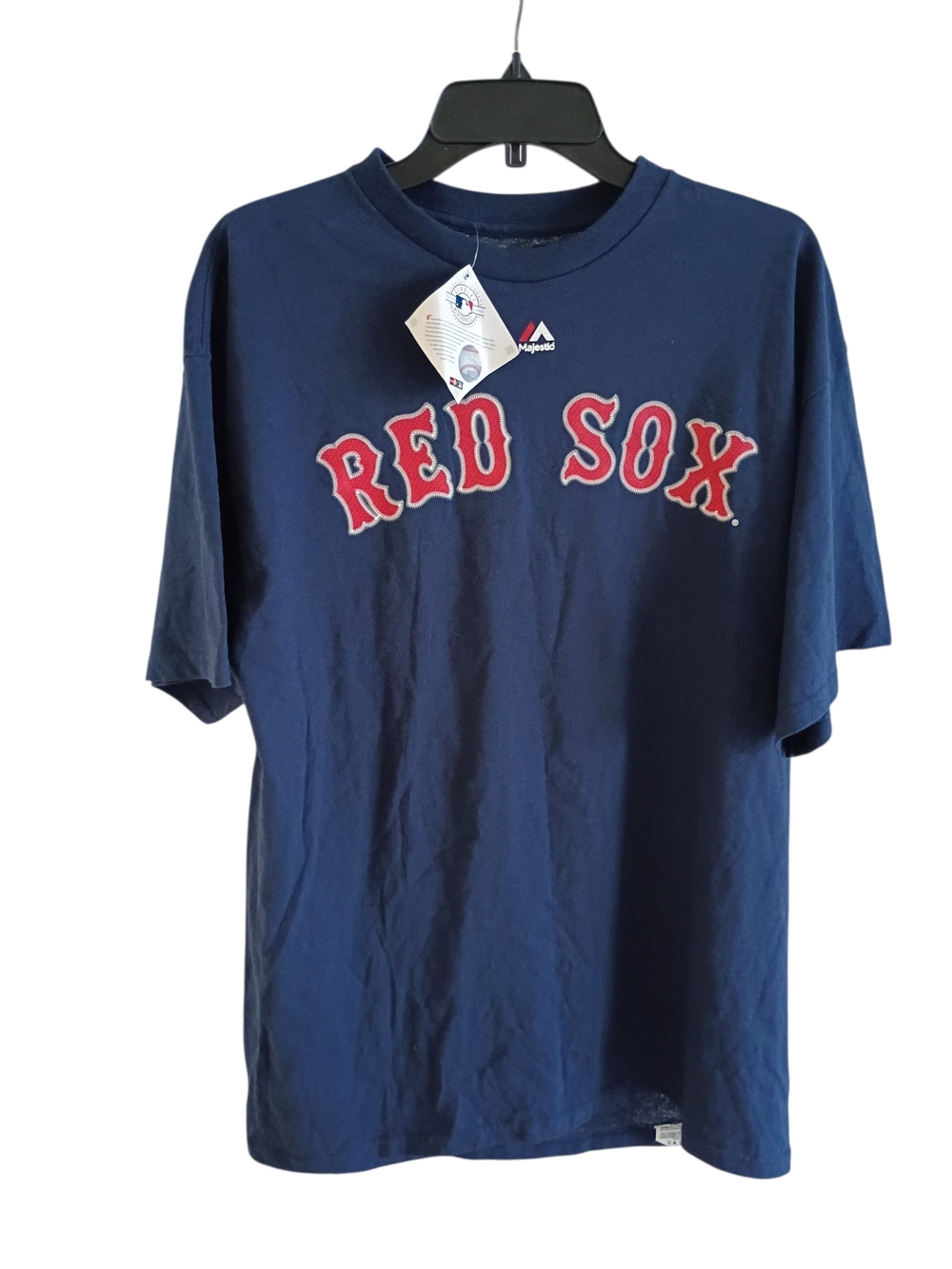 Red Sox Jonny Gomes # 5 Shirt Jersey Style Blue By Majestic Size XL New W/ Tag 